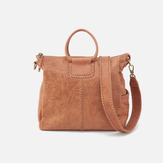 HOBO Exclusive - Sheila Large Satchel In Tooled Embossed Leather - Saddle Tooled Emboss