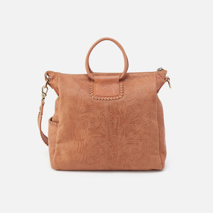 HOBO Exclusive - Sheila Large Satchel In Tooled Embossed Leather - Saddle Tooled Emboss