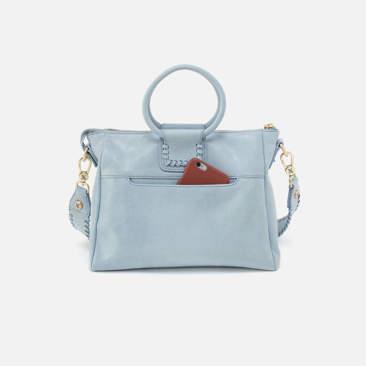 HOBO Premium - Sheila Medium Satchel In Buffed Leather - Sky