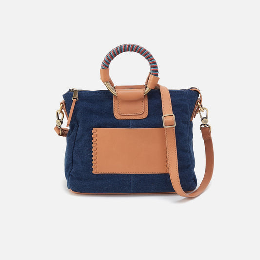 HOBO Hot Sale - Sheila Medium Satchel In Denim Fabric - Dark Denim