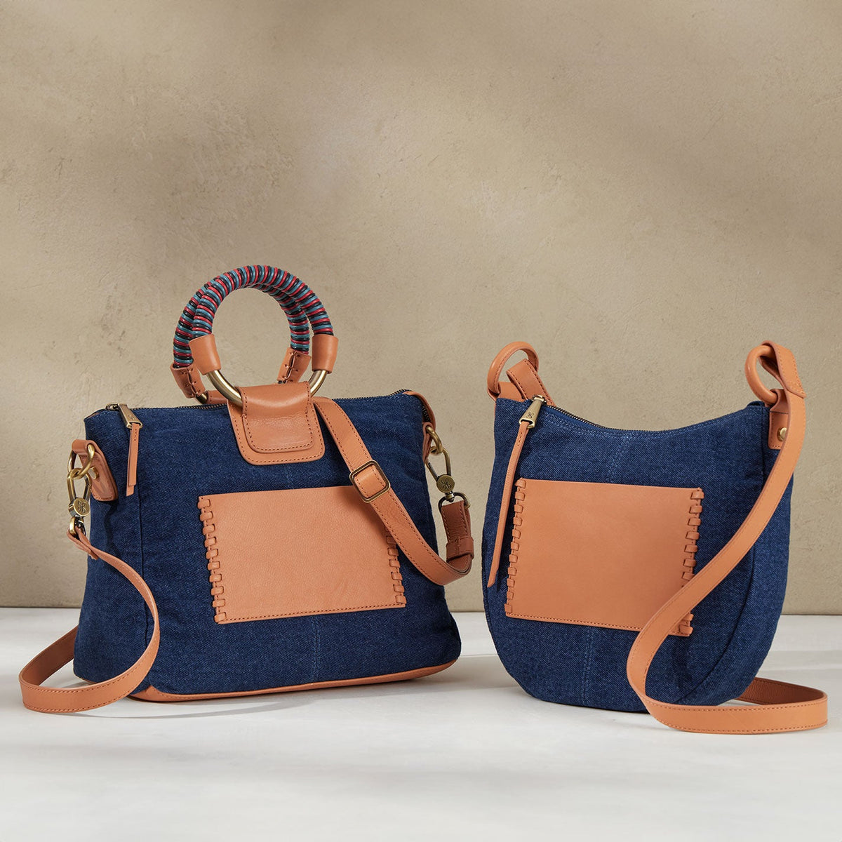 HOBO Hot Sale - Sheila Medium Satchel In Denim Fabric - Dark Denim