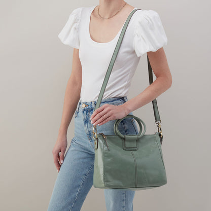 HOBO Customer Favorite - Sheila Medium Satchel In Polished Leather - Jade