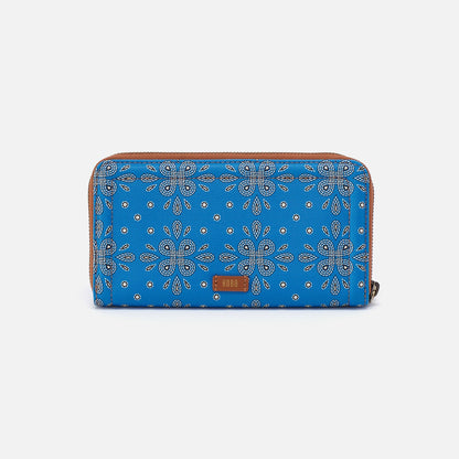 HOBO Best Price - Soma Large Wallet In Coated Canvas - Blue Journey Bandana