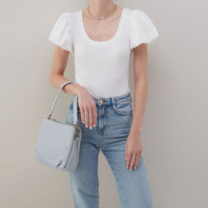 HOBO New - Starr Convertible Shoulder Bag in Pebbled Leather - Blue Pearl
