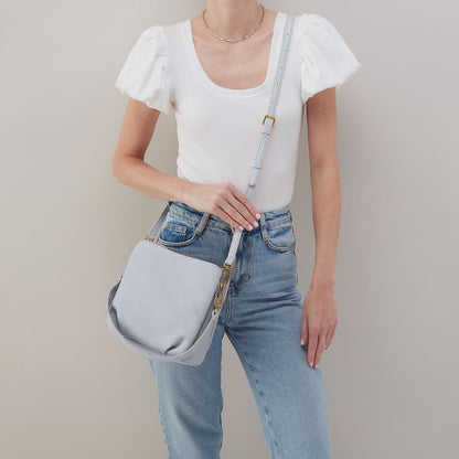 HOBO New - Starr Convertible Shoulder Bag in Pebbled Leather - Blue Pearl