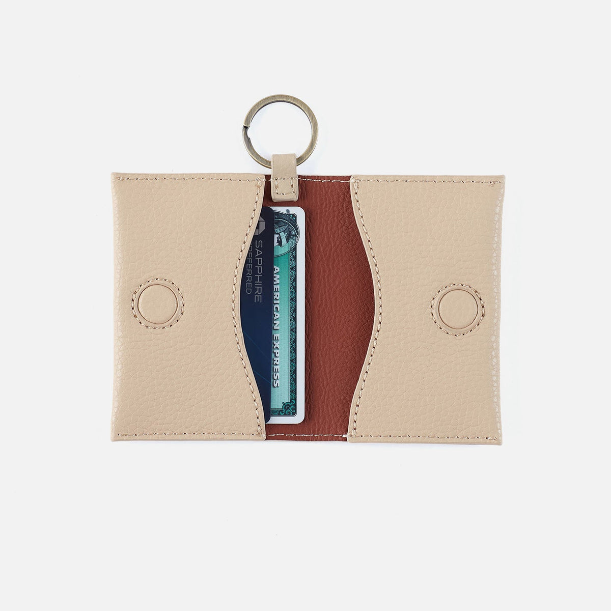 HOBO Everyday - Vida Card Case in Micro Pebbled Leather - Almond