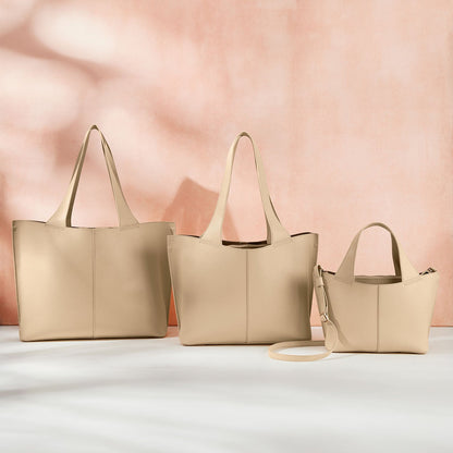 HOBO Recommended - Vida Tote in Micro Pebbled Leather - Almond