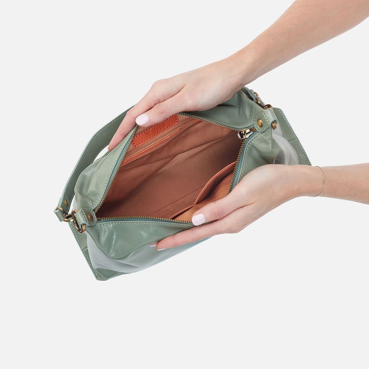 HOBO Sale - Avon Shoulder Bag In Polished Leather - Jade
