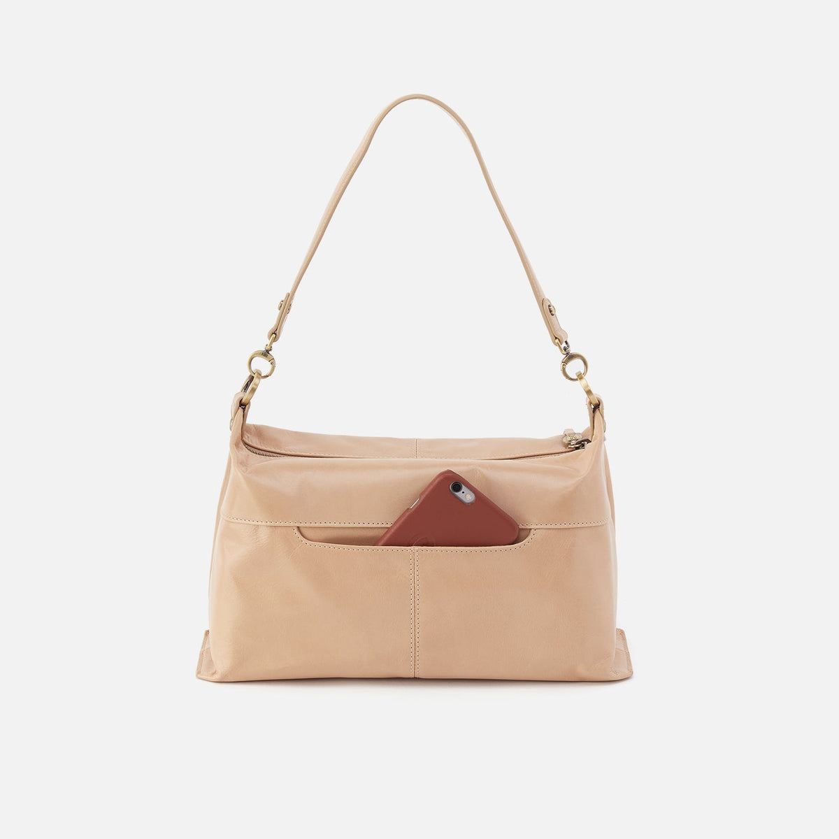 HOBO Smart Buy - Avon Shoulder Bag In Polished Leather - Sand
