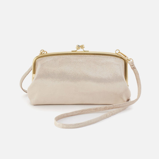HOBO Recommended - Cora Wallet Crossbody In Metallic Leather - Sand Shimmer