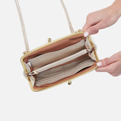 HOBO Recommended - Cora Wallet Crossbody In Metallic Leather - Sand Shimmer