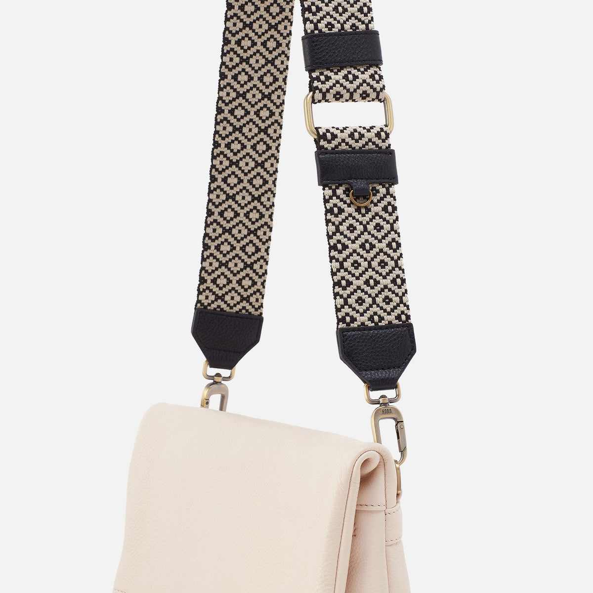 HOBO Discount - Webbing Strap In Webbing Fabric With Pebbled Leather Trim - Black