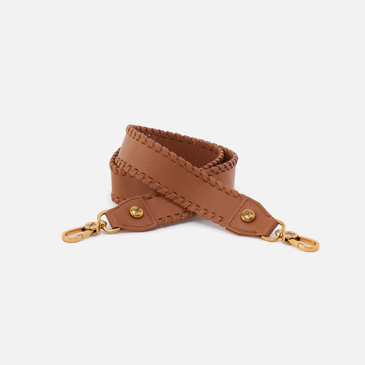 HOBO Great Value - Whipstitch Guitar Strap In Pebbled Leather - Warm Honey