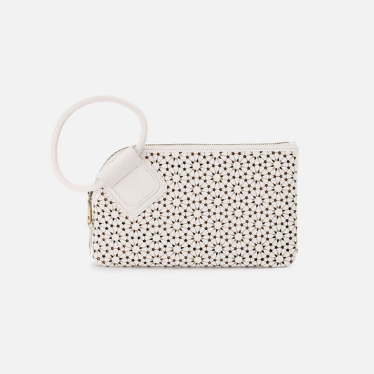 HOBO Top Pick - Sable Wristlet In Perforated Leather - Ecru Daisy Perf