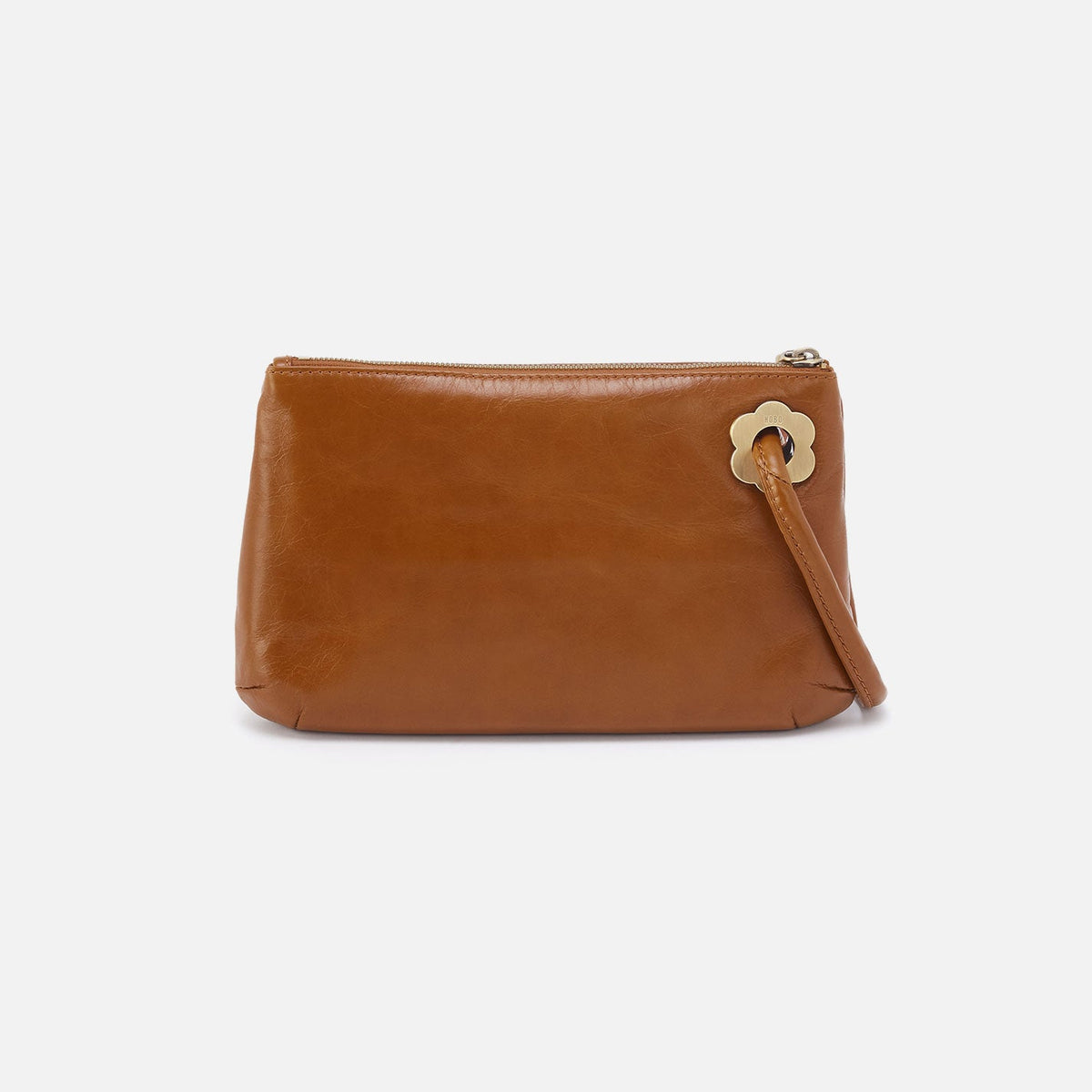 HOBO Essential - Daisy Daze Large Wristlet In Polished Leather - Truffle