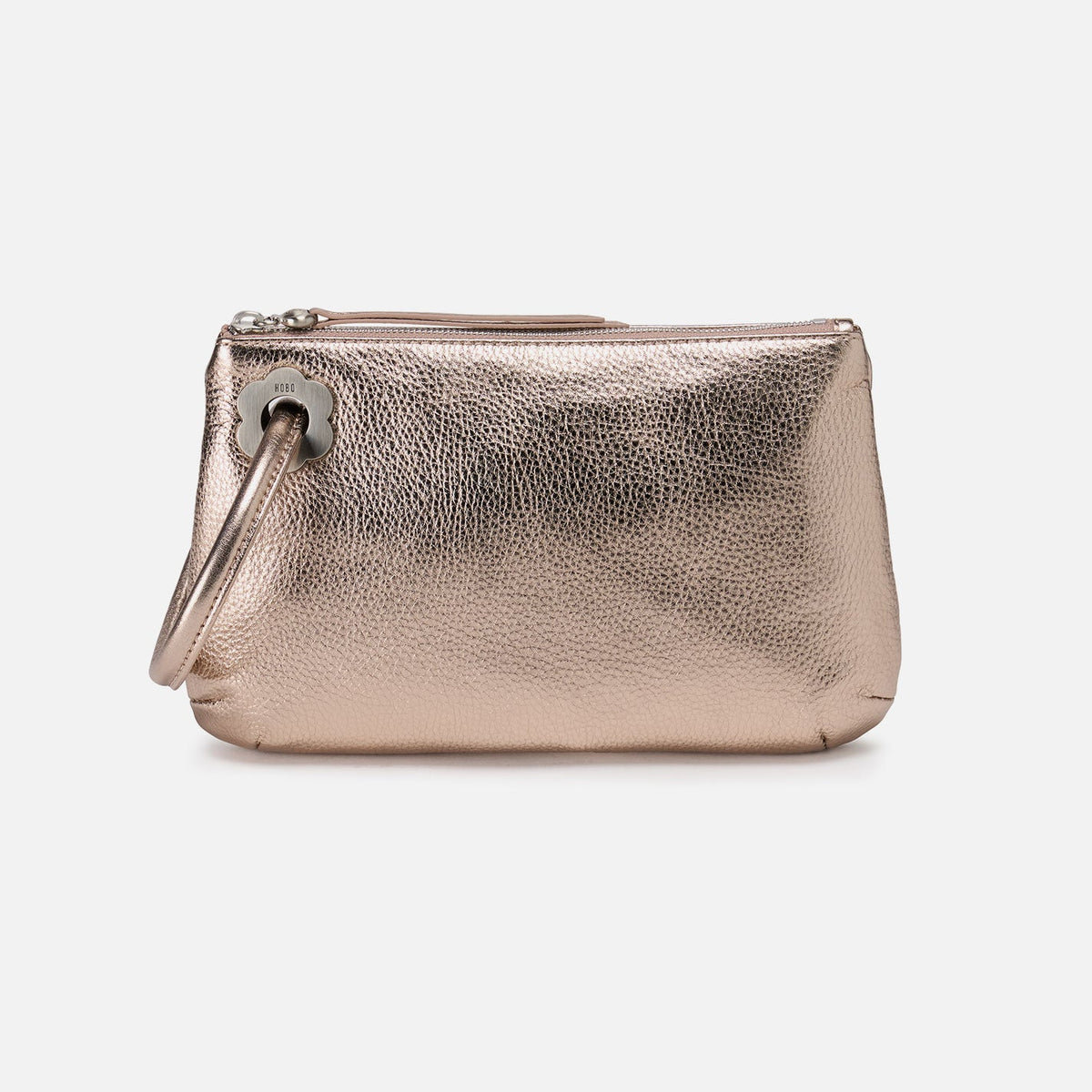 HOBO Sale - Daisy Daze Large Wristlet In Metallic Leather - Cameo Quartz