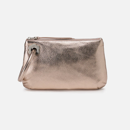 HOBO Sale - Daisy Daze Large Wristlet In Metallic Leather - Cameo Quartz