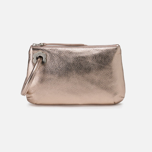 HOBO Sale - Daisy Daze Large Wristlet In Metallic Leather - Cameo Quartz