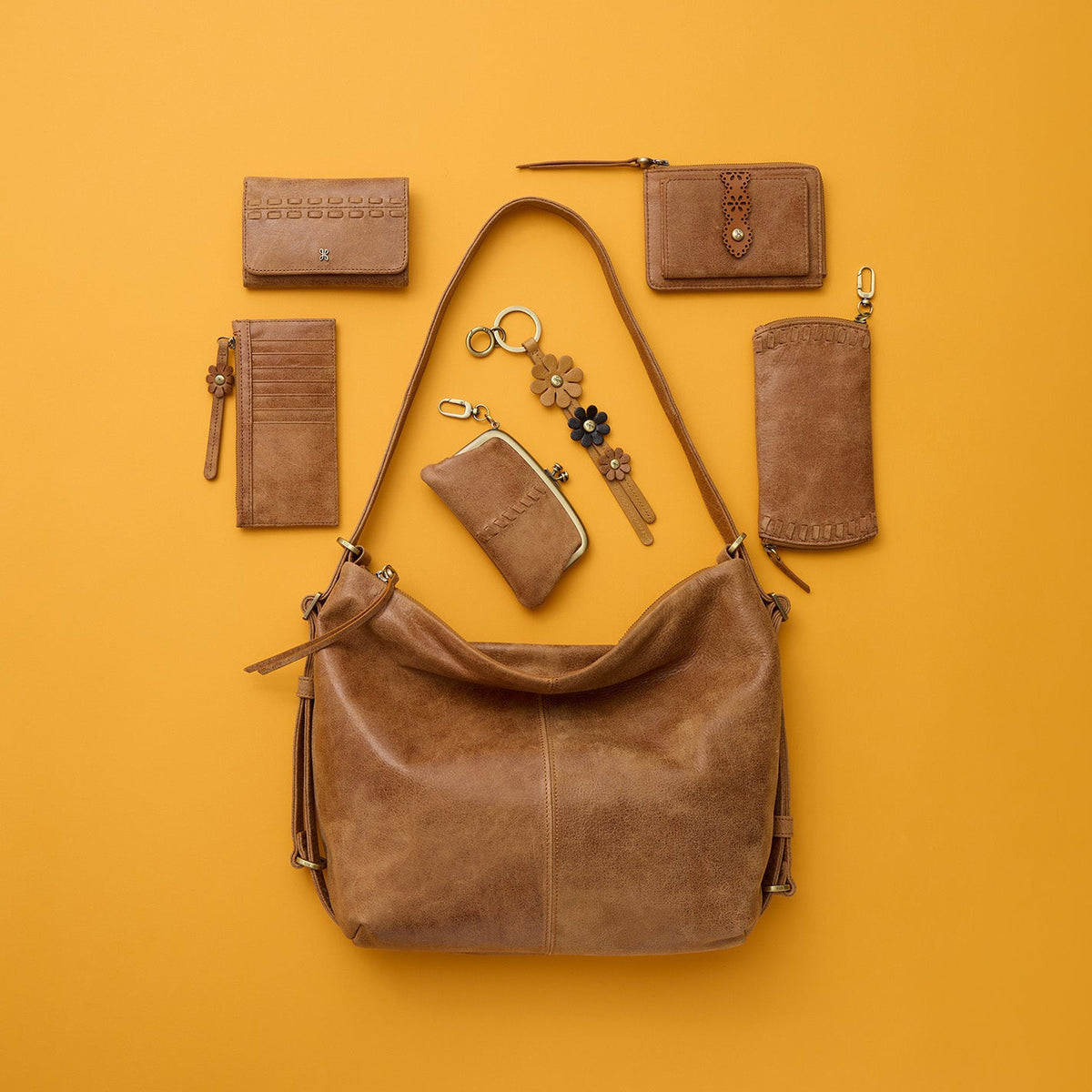 HOBO Essential - Carte Card Case In Buffed Leather - Whiskey