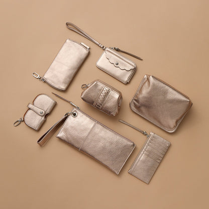 HOBO Best Seller - Carte Card Case In Metallic Leather - Cameo Quartz