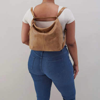HOBO Premium - Emily Convertible Backpack In Buffed Leather - Whiskey
