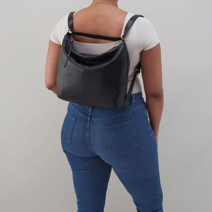 HOBO Discount - Emily Convertible Backpack In Pebbled Leather - Black