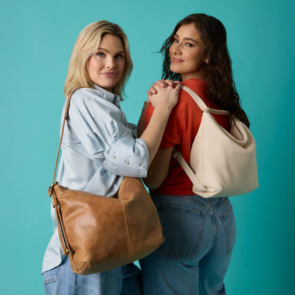 HOBO Latest - Emily Convertible Backpack In Pebbled Leather - Cream