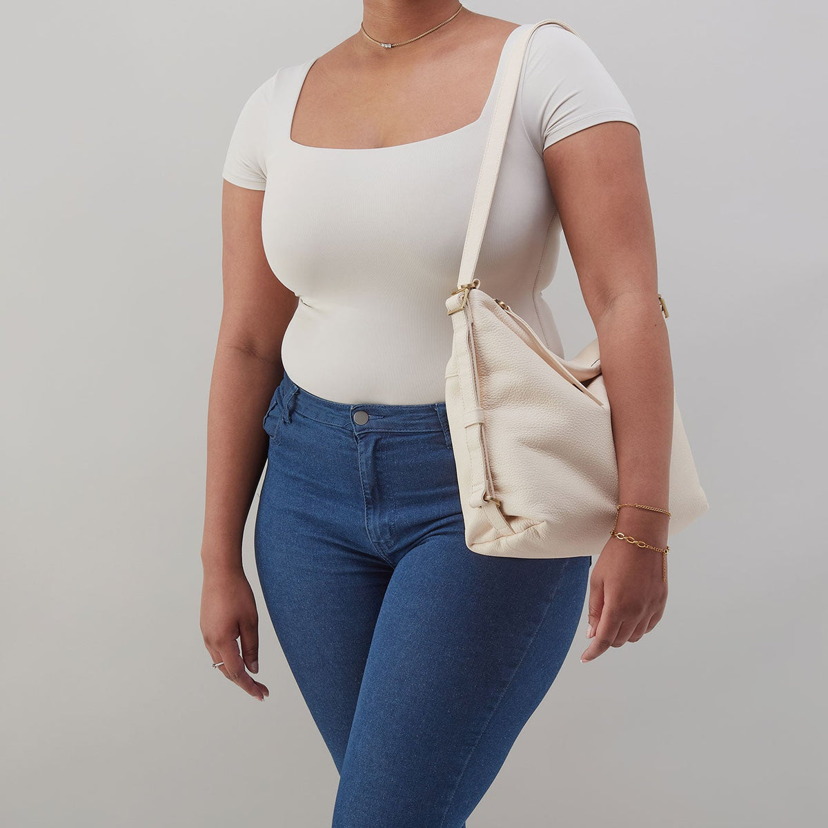 HOBO Latest - Emily Convertible Backpack In Pebbled Leather - Cream