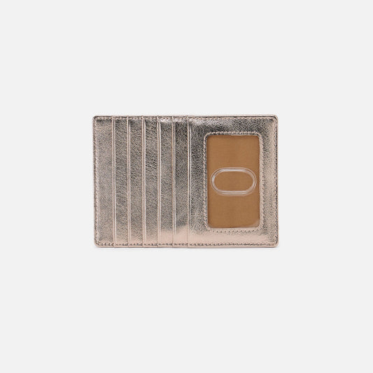 HOBO Best Seller - Euro Slide Card Case In Metallic Leather - Cameo Quartz