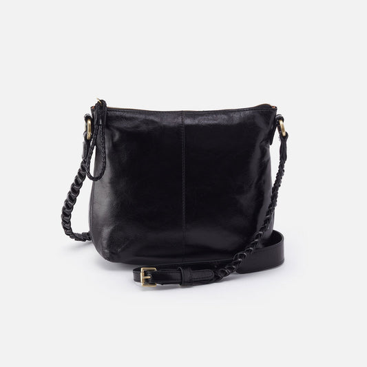 HOBO Premium - Lasso Medium Crossbody In Polished Leather - Black