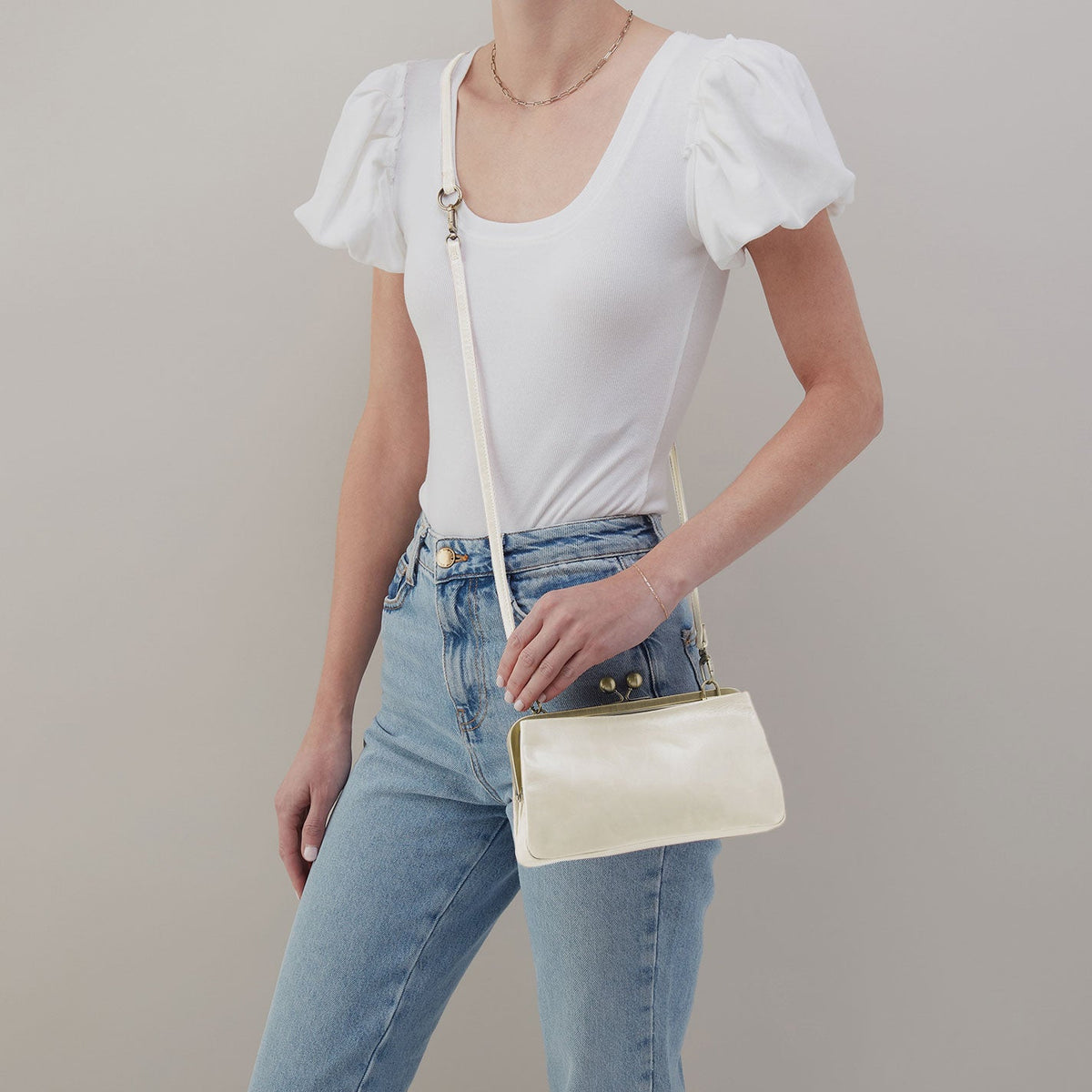 HOBO Sale - Lauren Frame Crossbody In Polished Leather - Lily