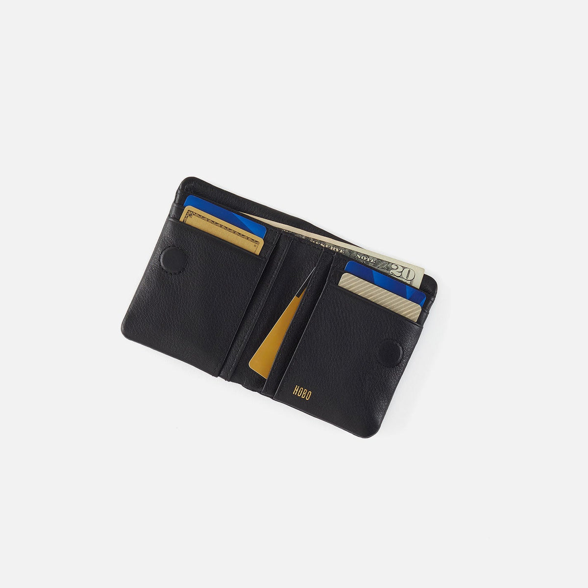 HOBO Signature - Lumen Mini Wallet In Pebbled Leather - Embroidered Birch