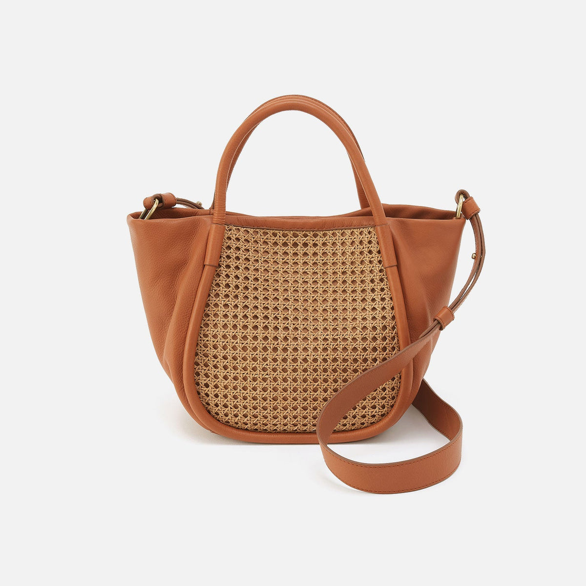 HOBO Featured - Margot Satchel In Pebbled Leather - Burnished Caramel Caning