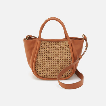 HOBO Featured - Margot Satchel In Pebbled Leather - Burnished Caramel Caning