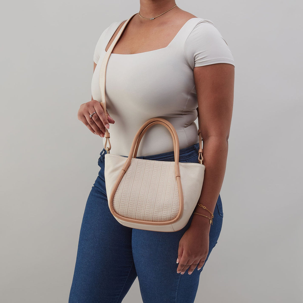 HOBO Hot Sale - Margot Satchel In Pebbled Leather - Cream