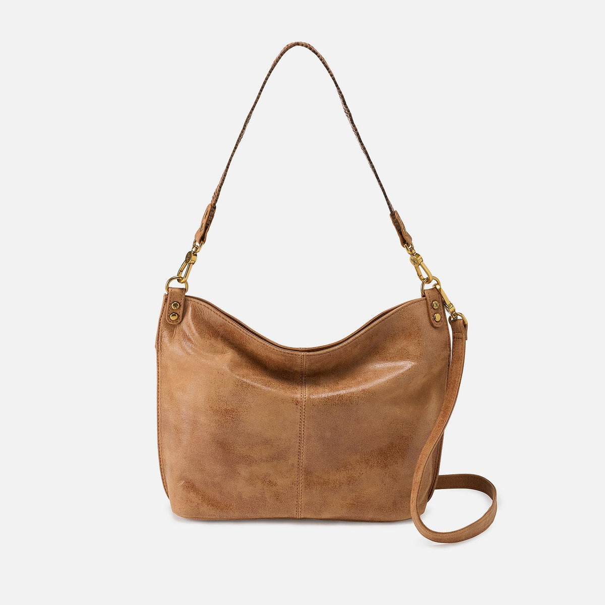 HOBO Essential - Pier Shoulder Bag In Buffed Leather - Whiskey