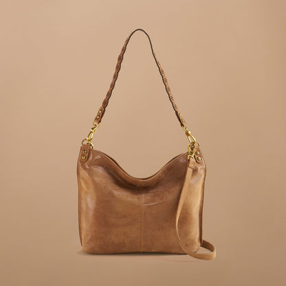 HOBO Essential - Pier Shoulder Bag In Buffed Leather - Whiskey
