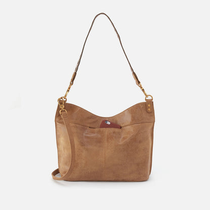 HOBO Essential - Pier Shoulder Bag In Buffed Leather - Whiskey