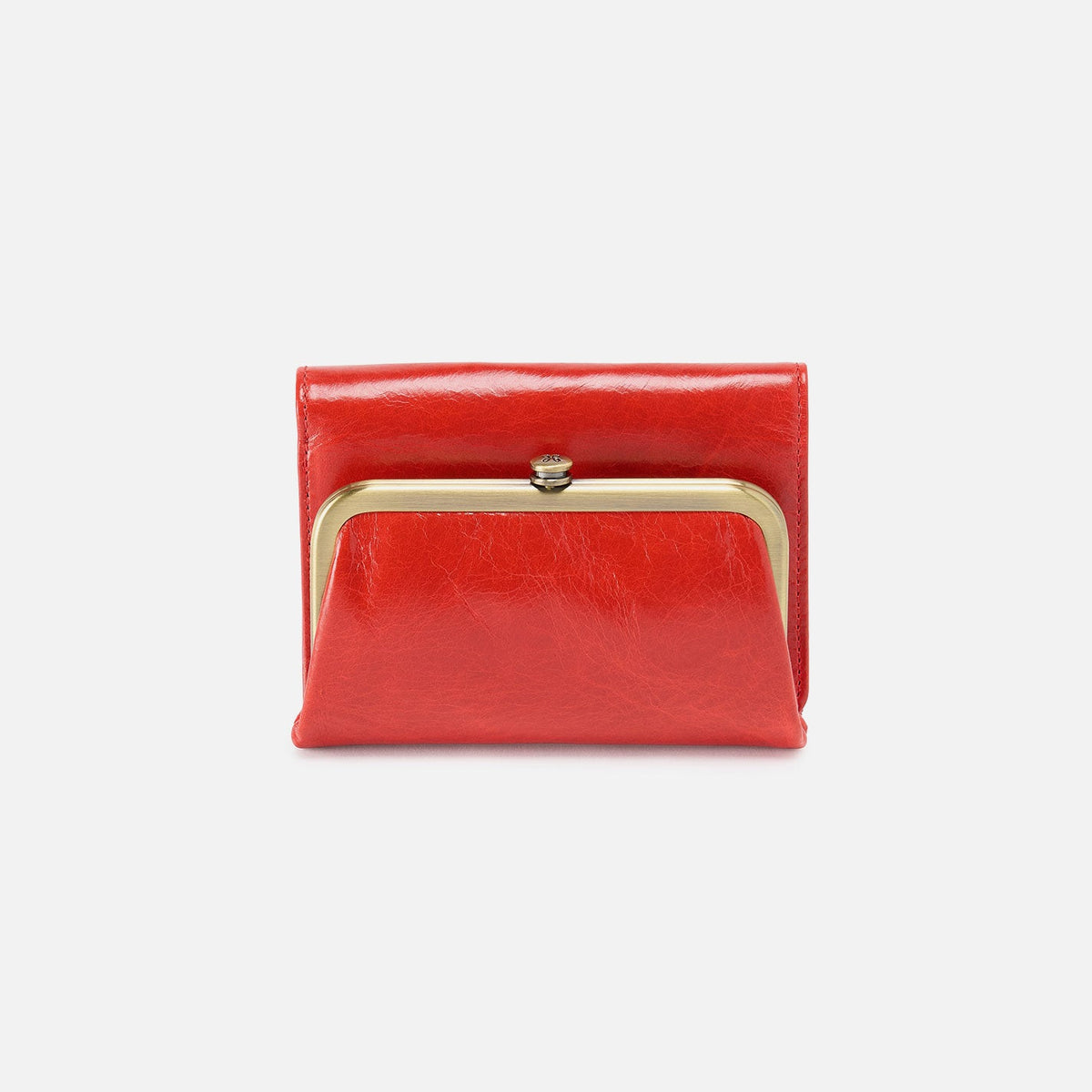 HOBO Everyday - Robin Compact Wallet In Polished Leather - Grenadine