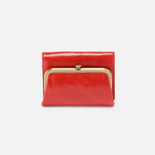 HOBO Everyday - Robin Compact Wallet In Polished Leather - Grenadine