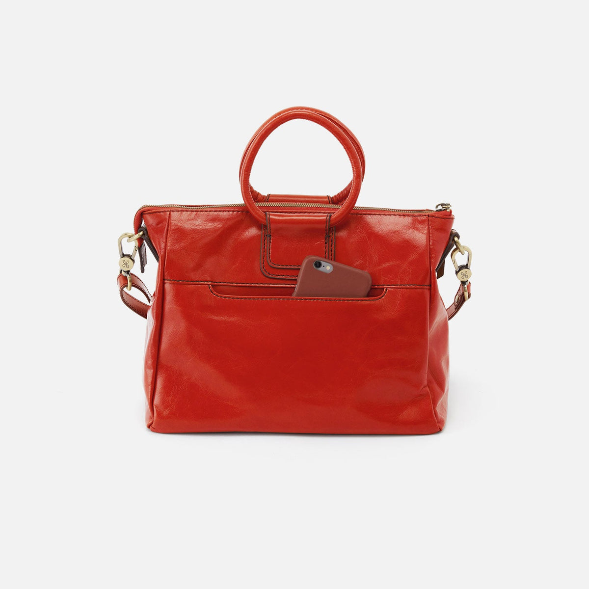 HOBO Customer Favorite - Sheila Medium Satchel In Polished Leather - Grenadine