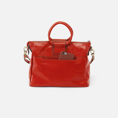 HOBO Customer Favorite - Sheila Medium Satchel In Polished Leather - Grenadine