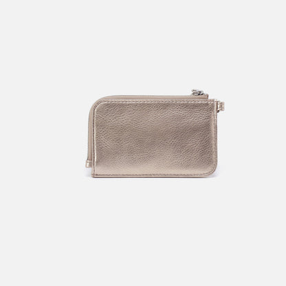 HOBO Essential - Tabby Card Wristlet In Metallic Leather - Cameo Quartz