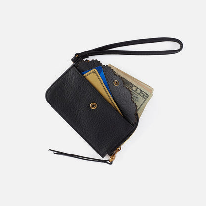 HOBO Premium - Tabby Card Wristlet In Pebbled Leather - Black