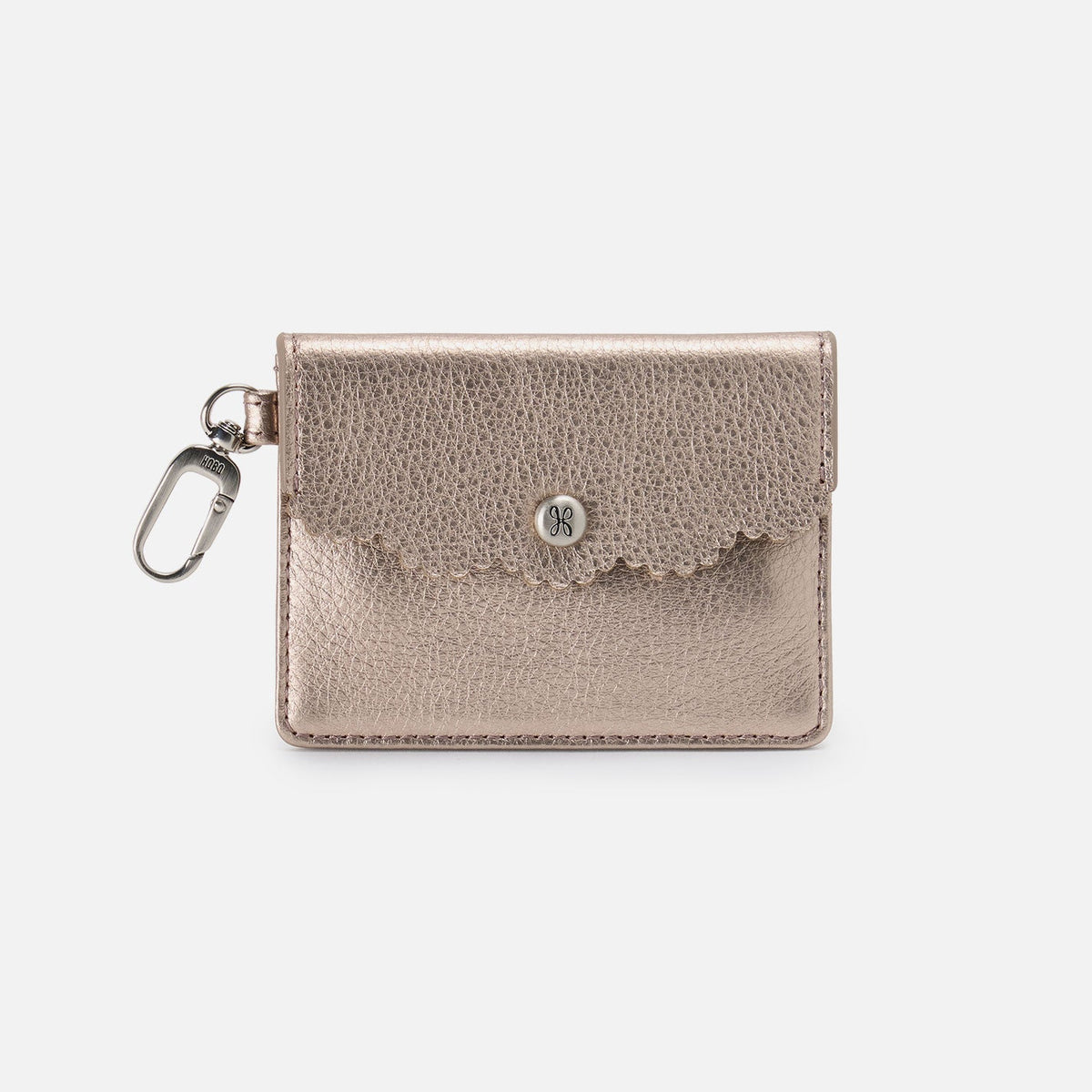 HOBO Latest - Tabby Flap Card Case In Metallic Leather - Cameo Quartz