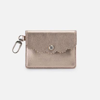 HOBO Latest - Tabby Flap Card Case In Metallic Leather - Cameo Quartz