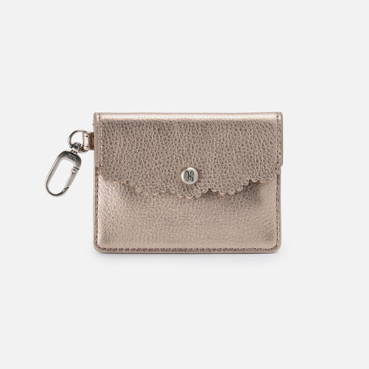 HOBO Latest - Tabby Flap Card Case In Metallic Leather - Cameo Quartz