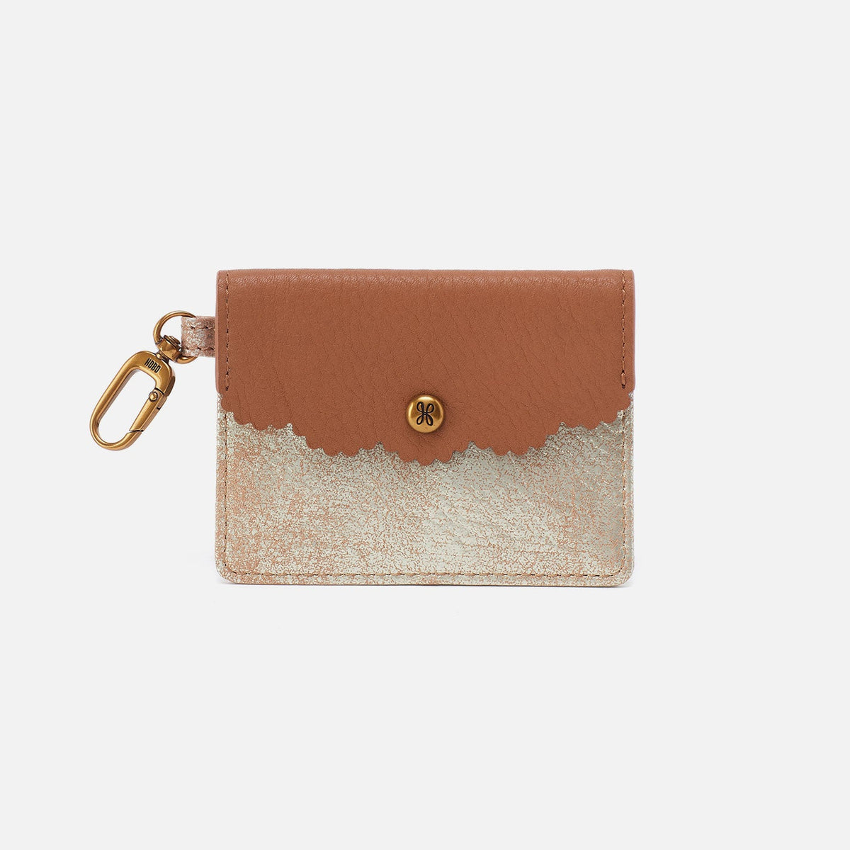 HOBO Top Pick - Tabby Flap Card Case In Metallic Leather - Saddle Stardust