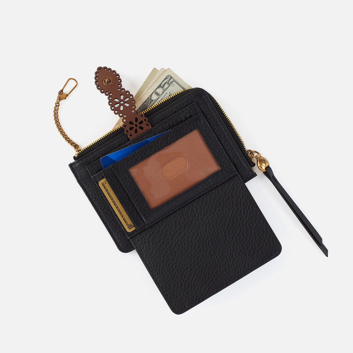 HOBO Discount - Tabby Zip Medium Wallet In Pebbled Leather - Black